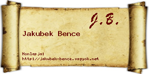 Jakubek Bence névjegykártya