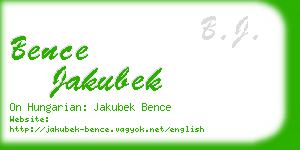 bence jakubek business card